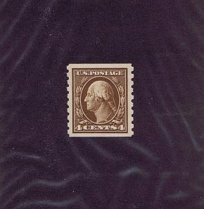 SC# 395 UNUSED ORIGINAL GUM LH 4 CENT WASHINGTON, 1912, PSE CERT GRADED XF 90