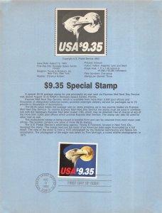 1909 $9.35 EXPRESS MAIL - Souvenir Page