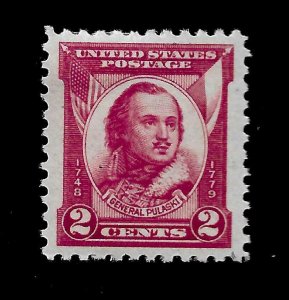 US 1929 SC # 690  2 c  PULASKI  MINT H - Vivid Color