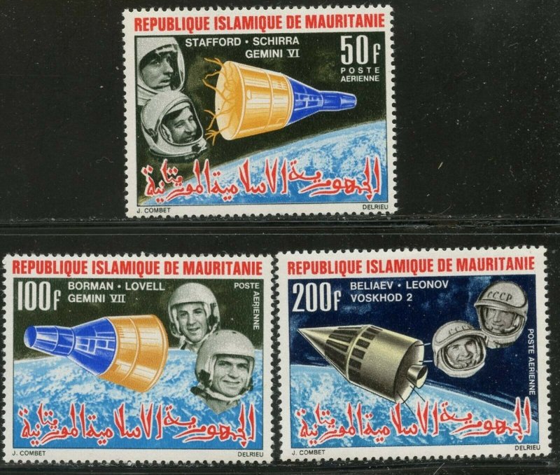 MAURITANIA Sc#C48-C50 1966 Space Achievements Complete Mint OG LH