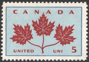 Canada SC#417 5¢ National Unity: Maple Leaves (1964) MLH