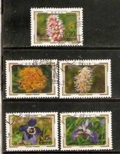 DPR Korea 1989 Alpine Flowers Plant Tree Sc 2861-65 Cancelled ++ 6378