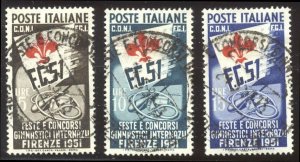 ITALY #574-76 Used - 1951 Gymnastic Set