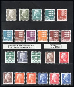 Denmark Stamps # 629-50 MNH VF Scott Value $42.00