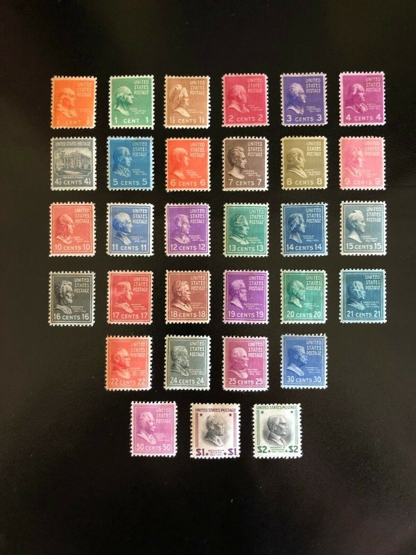 US stamps 1938 Prexie Series # 803-833 Mint LH