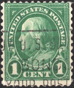 SC#552 1¢ Franklin Single (1923) Used
