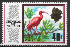 TRINIDAD & TOBAGO SG350 1969 40c SCARLET IBIS DEFIN MNH