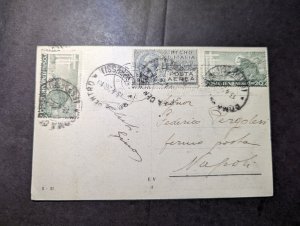 1926 Italy Airmail RPPC Postcard Cover Rome to Naples