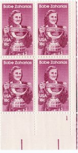 Scott #1932 Babe Zaharias Golf Plate Block Of 4 Stamps - MNH