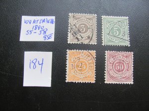 GERMANY WURTEMBURG USED 1890 MI. 55-58 VF 85 EUROS (184)