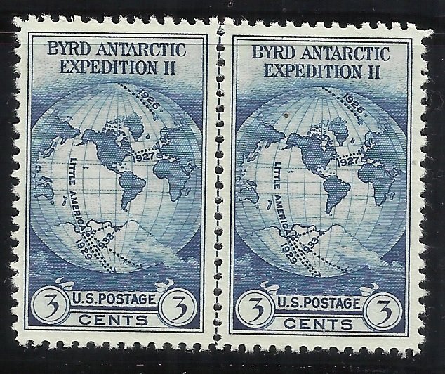 753  3c Vertical Line Pair NGAI MNH VF Centering