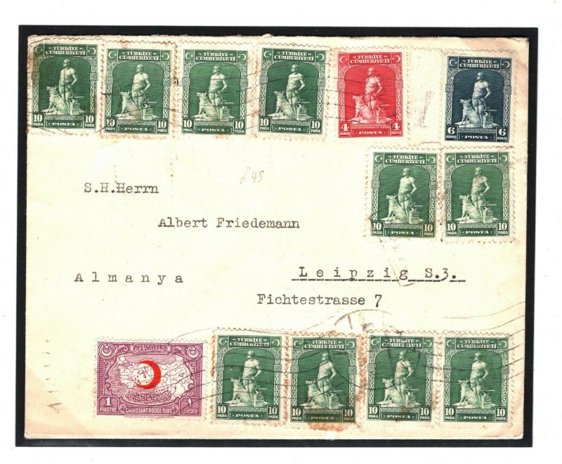 TURKEY Cover GERMANY Leipzig FRANKING 1931 {samwells-covers} GV222