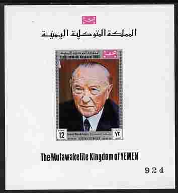 Yemen - Royalist 1969 Famous Men of History 12b Adenauer ...