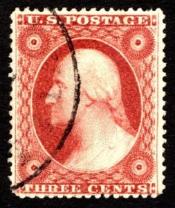 1857, US 3c, Very nice color, Well-Centered, Used, Sc 26A, CV $150