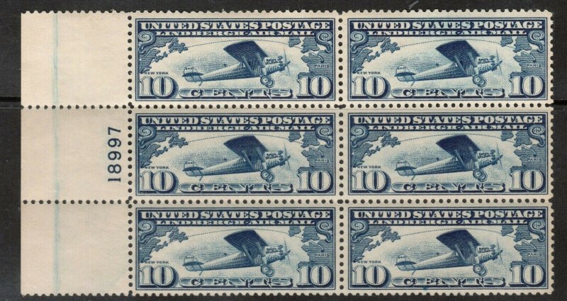 USA #C10 Very Fine Never Hinged Plate Block Of Six