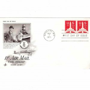 USA 1971 Sc C82 FDC Airmail Coil Stamp First Day Cover Artcraft Cachet