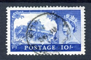 GB 1955 QEII. 10s ultramarine. Used. SG538.