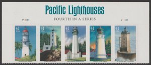 U.S.  Scott# 4150a 2007 Pacific Lighthouses XF MNH Plate Strip #V11111