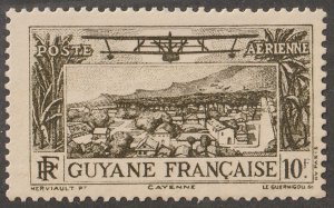 French Guinea, stamp,  Scott#c7,  mint,  hinged,  Plane