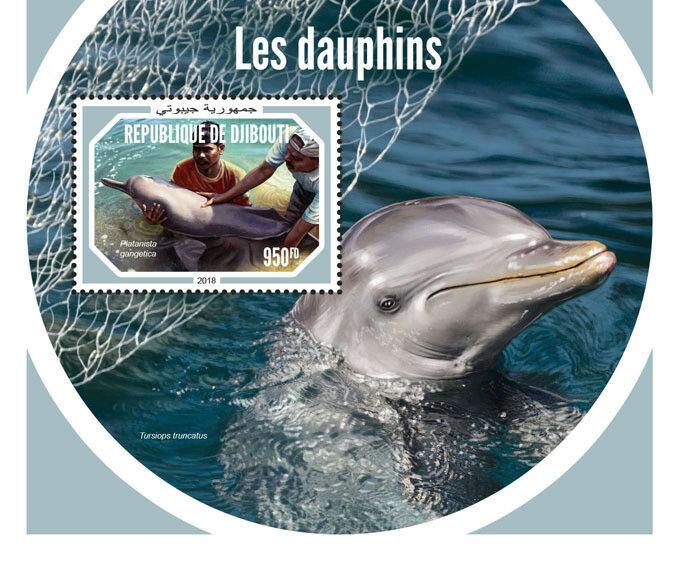 Z08 IMPERF DJB18617b Djibouti 2018 Dolphins MNH ** Postfrisch