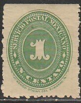 MEXICO 212, 1¢ LARGE NUMERAL WATERMARKED, UNUSED, H OG. F-VF.