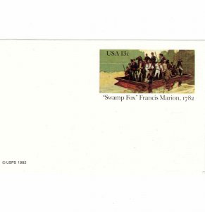 USA 1982 Sc UX94 Postcard Swamp Fox Postal Stationery 13c United States