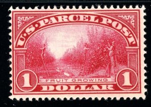 USAstamps Unused FVF US 1912 $1 Parcel Post Scott Q12 OG MHR SCV $260