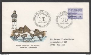 Gr079 1982 Greenland Grönland Walhus Hunting Michel #136 Fdc Envelope