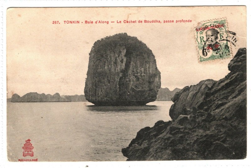 Indochina VIETNAM Postcard *Ha Long Bay Buddha* Cochinchina 1900s {samwells}PC44