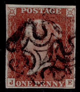 GB QV SG8, 1d red-brown PLATE 37, USED. Cat £110. BLACK MX JE