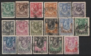 NORTHERN RHODESIA 1925 KGV Giraffe & Elephants set. SG 1-17 cat £900.