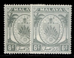 MALAYSIA - Negri Sembilan GVI SG47 + 47a, 6c SHADE VARIETIES, NH MINT. Cat £14. 