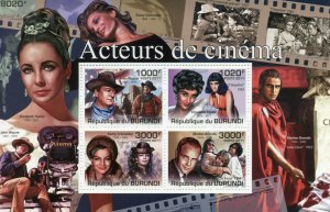 Burundi Famous People Stamps 2011 MNH John Wayne Romy Schneider Brando 4v M/S