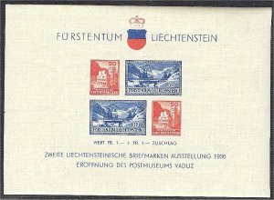 LIECHTENSTEIN - SOUVENIR-SHEET 1936,  PERFECT MINT NEVER HINGED CONDITION **!