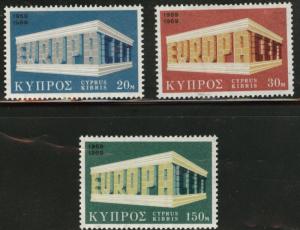 Cyprus Scott 326-8 Europa 1969 MNH** set CV $4.35, pretty...