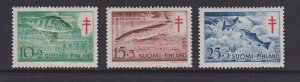 Finland    #B129-B131   MH  1955  fish   TB prevention