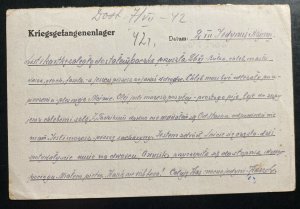 1942 Germany Polish Prisoner POW Camp Oflag 2 A Postcard Cover To Krakow