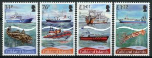 Falkland Islands Ships Stamps 2017 MNH Fisheries Boats Fish Fishes 4v Set