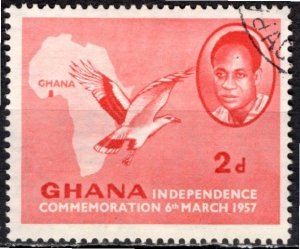 Ghana; 1957: Sc. # 1: Used CTO Single Stamp