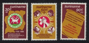 Suriname 25th Anniversary of Evangelical Brotherhood in Surinam 3v 1985 MNH