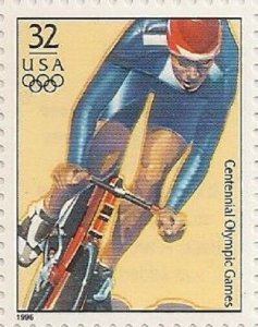 US 3068e Atlanta Centennial Olympic Games Men's Cycling 32c single MNH 1996