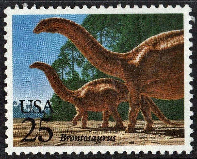 SC#2425 25¢ Dinosaurs: Brontosaurus Single (1989) MNH