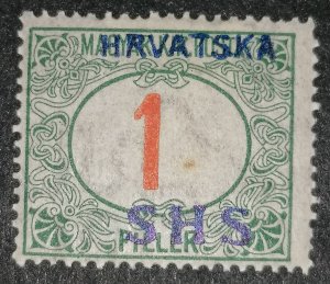 Yugoslavia 1 filler 1918 MH postage due Michel 27