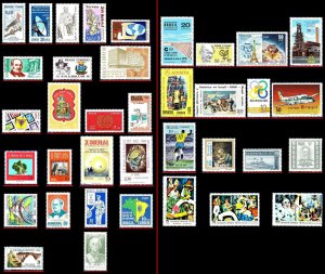 BRAZIL 1969 - ALL COMMEMORATIVE STAMPS OF THE YEAR, SCOTT 1087+1114~49, ALL MNH