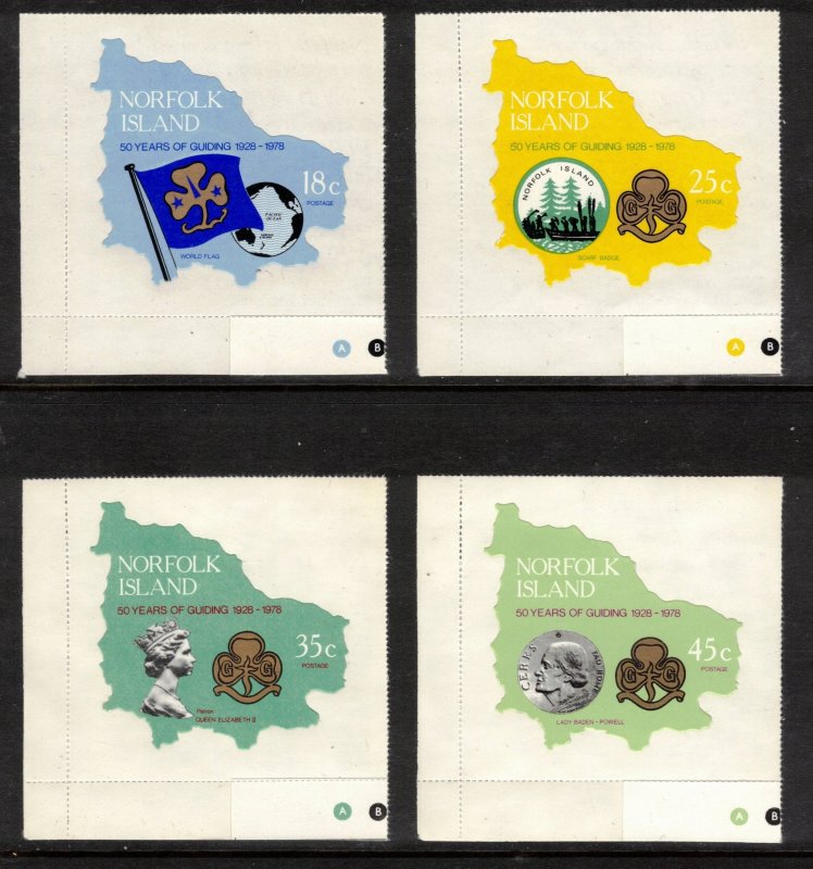NORFOLK ISLAND 1978 Girl Guides; Scott 225-28, SG 203-06; MNH