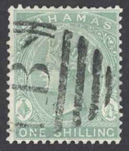 Bahamas Sc# 22 Used 1882-1898 1sh green Queen Victoria