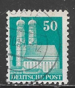 Germany 653: 50pf Our Lady's Church, Munich, used, F-VF