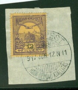 HUNGARY 1917, Early Military Airplane Exhibition cancel, VF (1)