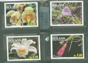 Bolivia #1522-1525  Single (Complete Set) (Flowers)