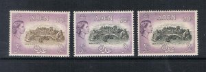 Aden 1953 QEII SG 71,72,72a MNH